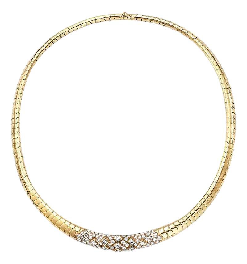 Van Cleef & Arpels 18 Kt Yellow Gold and 5.6 Ct Diamond Collar