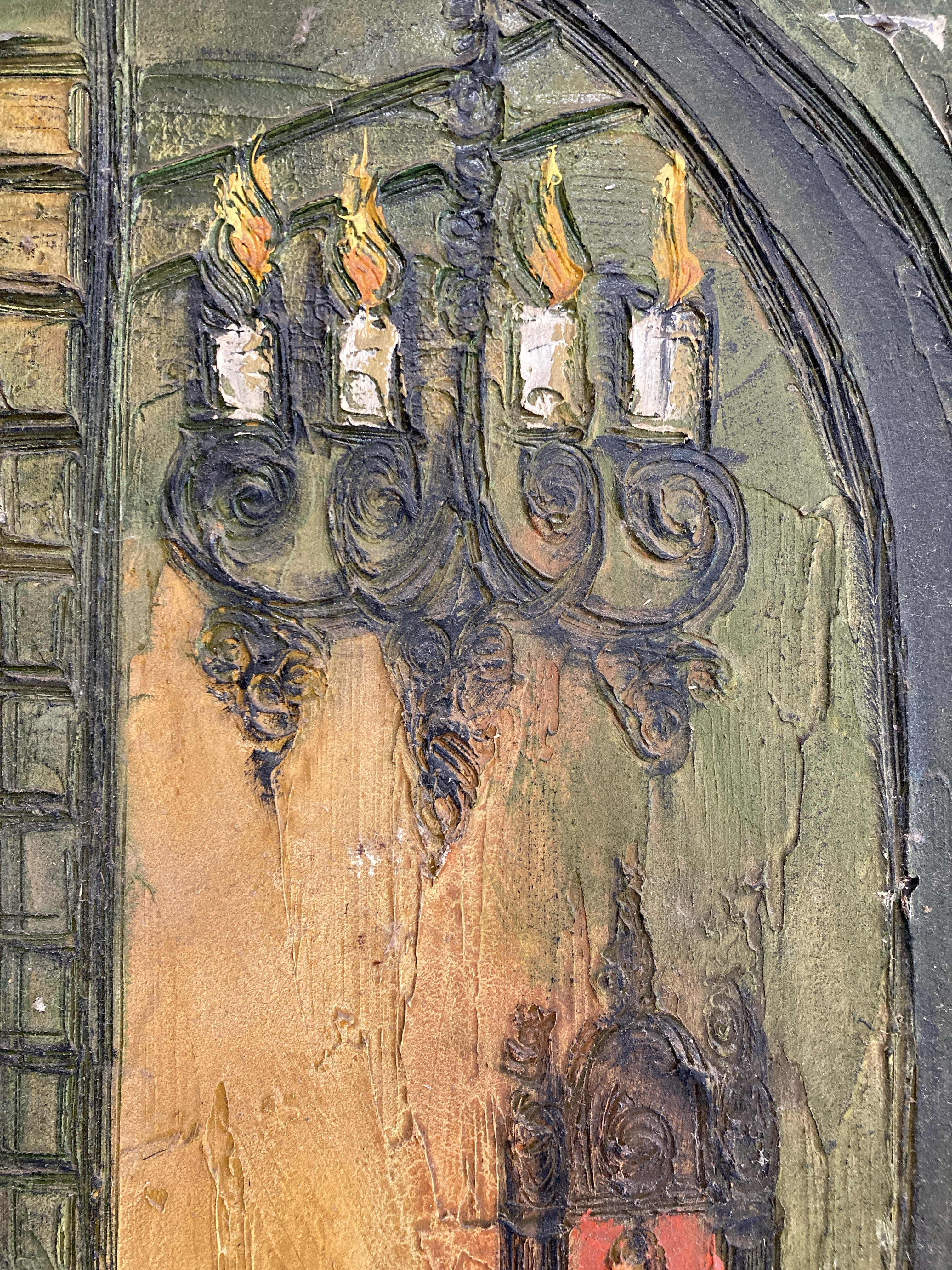 メゾチント　vintage Art large-mid-century-framed-