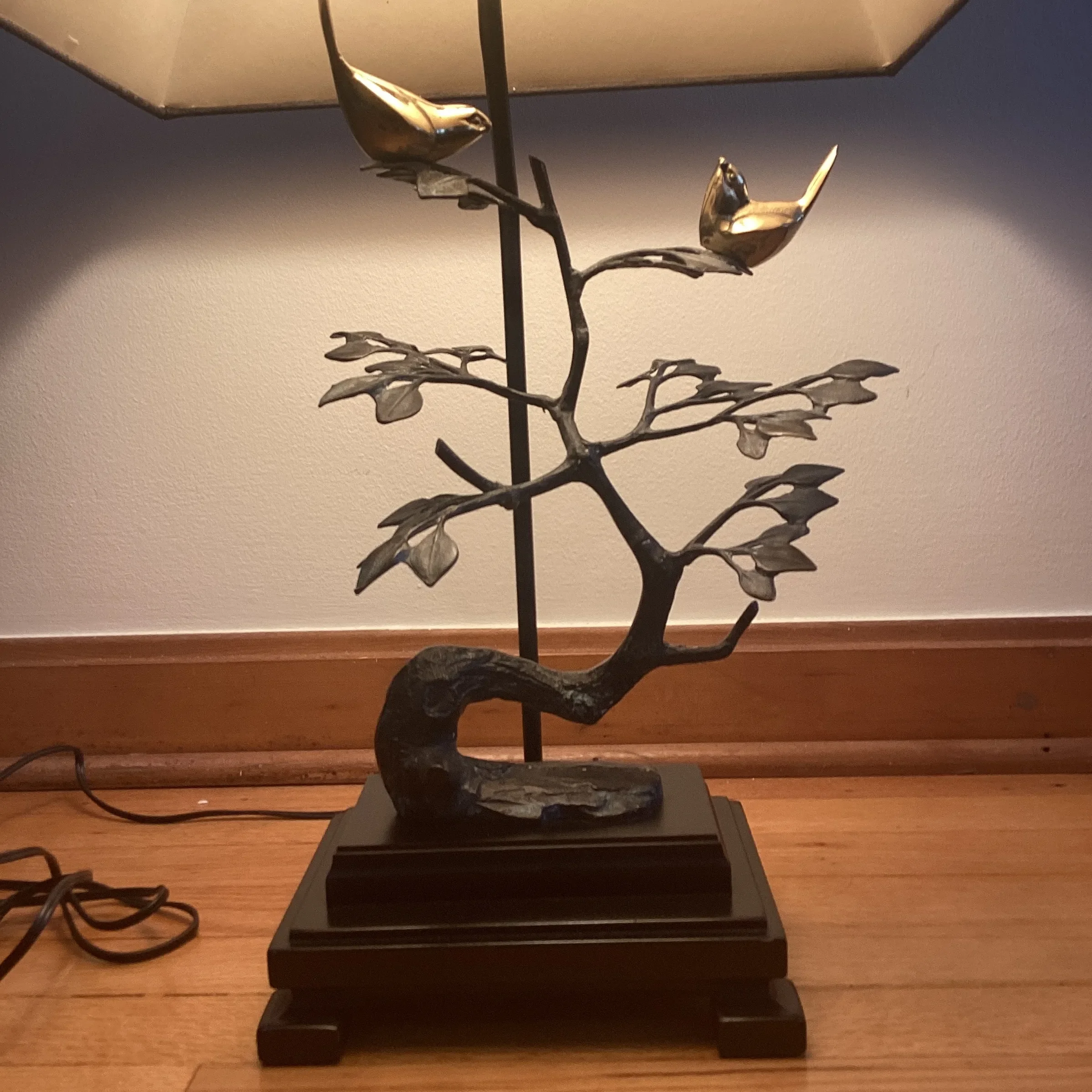 Vintage Frederick Cooper Birds on Tree Sculptural Brass and