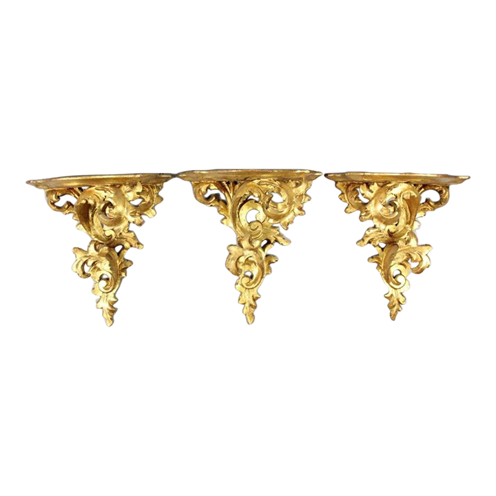 1950s Carved and Quilted Rococo Hollywood Regency Italian Wooden Wall