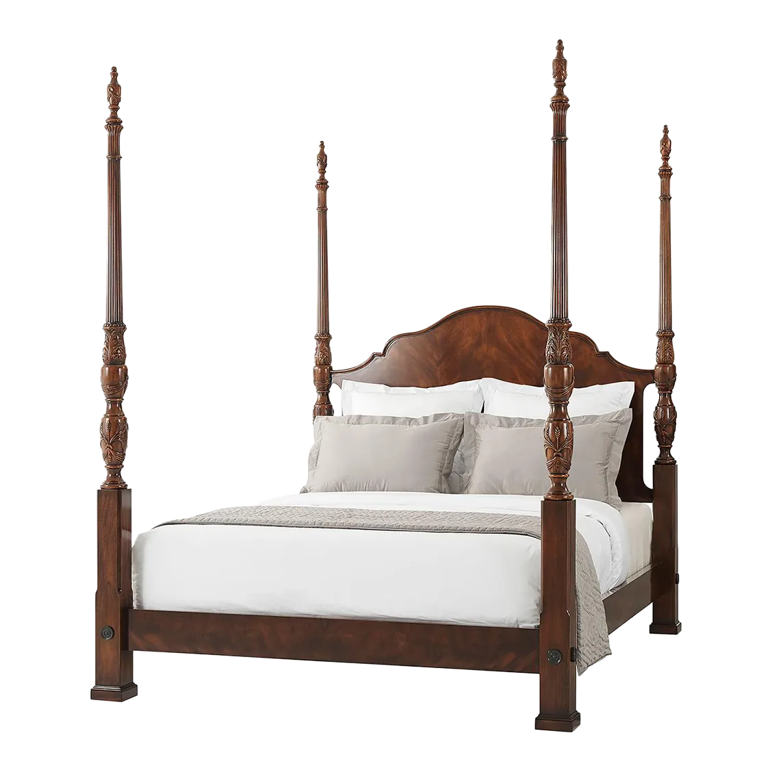 Carved Mahogany Four Post Bed Queen Chairish