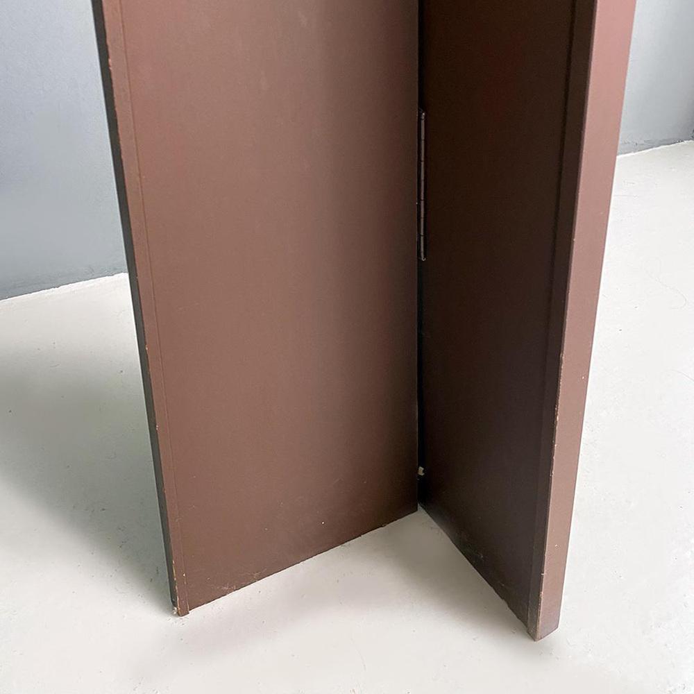 Modern Matt Brown Painted Wooden Floor Mirror, 1980s
