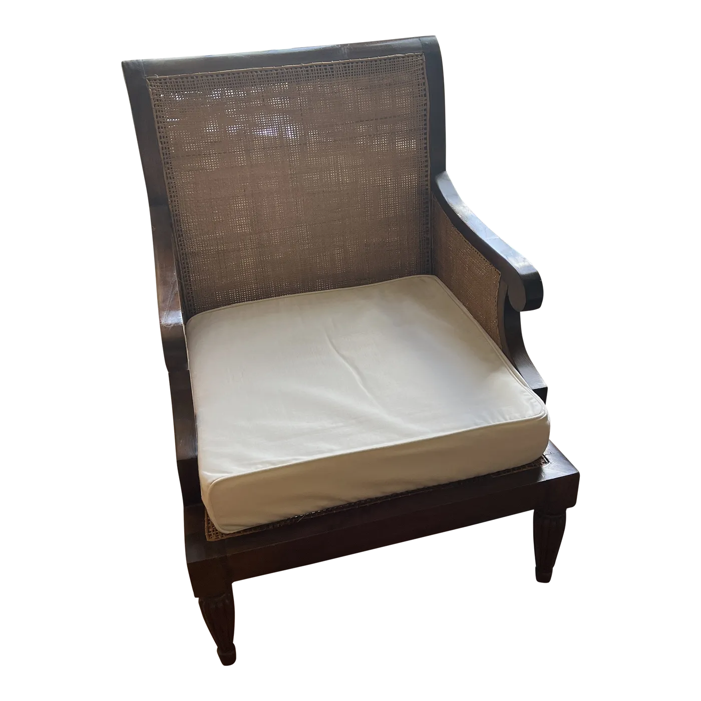 Mid 20th Century British Colonial Style Vintage Cane Armchair Chairish