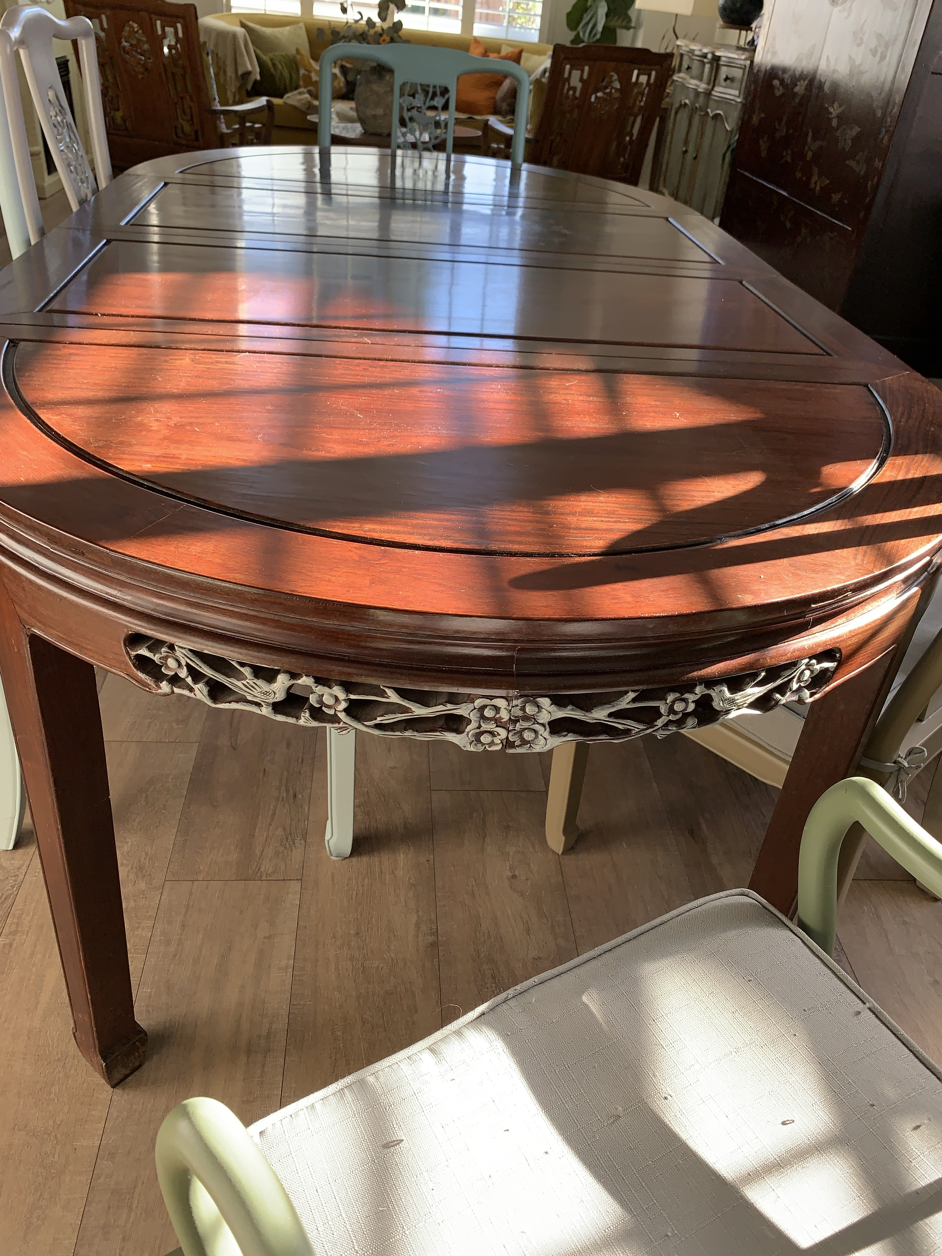 a*n様 アジアン 一刀彫りテーブル Vintage Midcentury Asian Chinoiserie Dining Table and Chairs