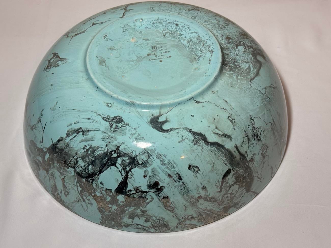 Mid 20th Century Santa Anita Ware Mist Turquoise & Platinum