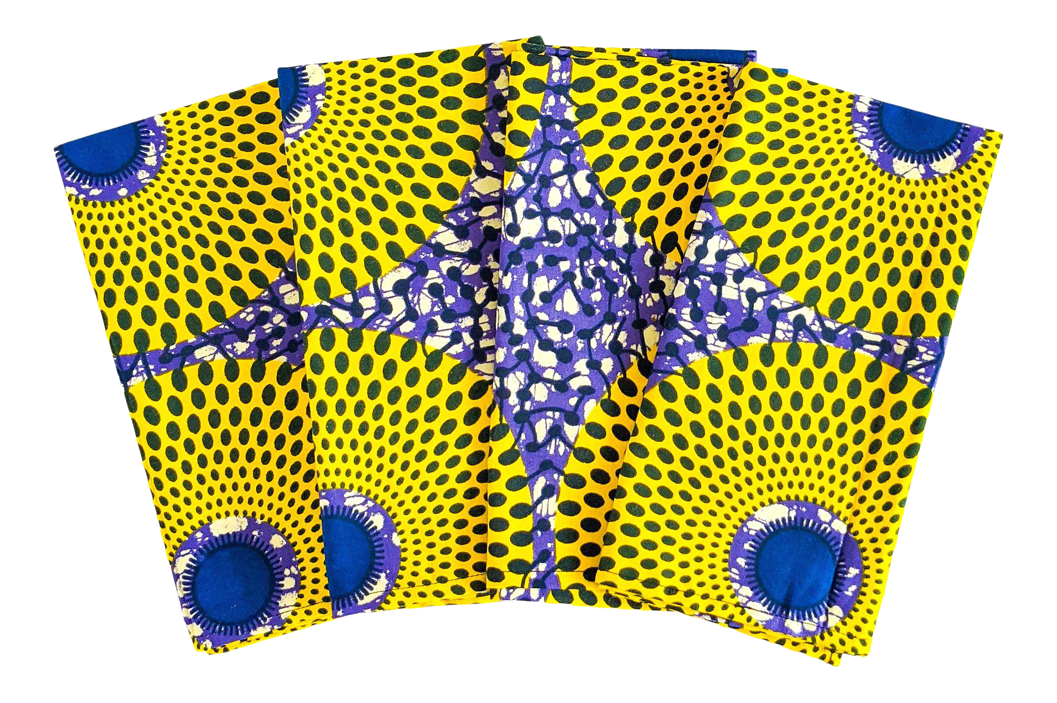 1970s Purple Yellow African Fabric Dinner Napkins Set Of 6 Chairish