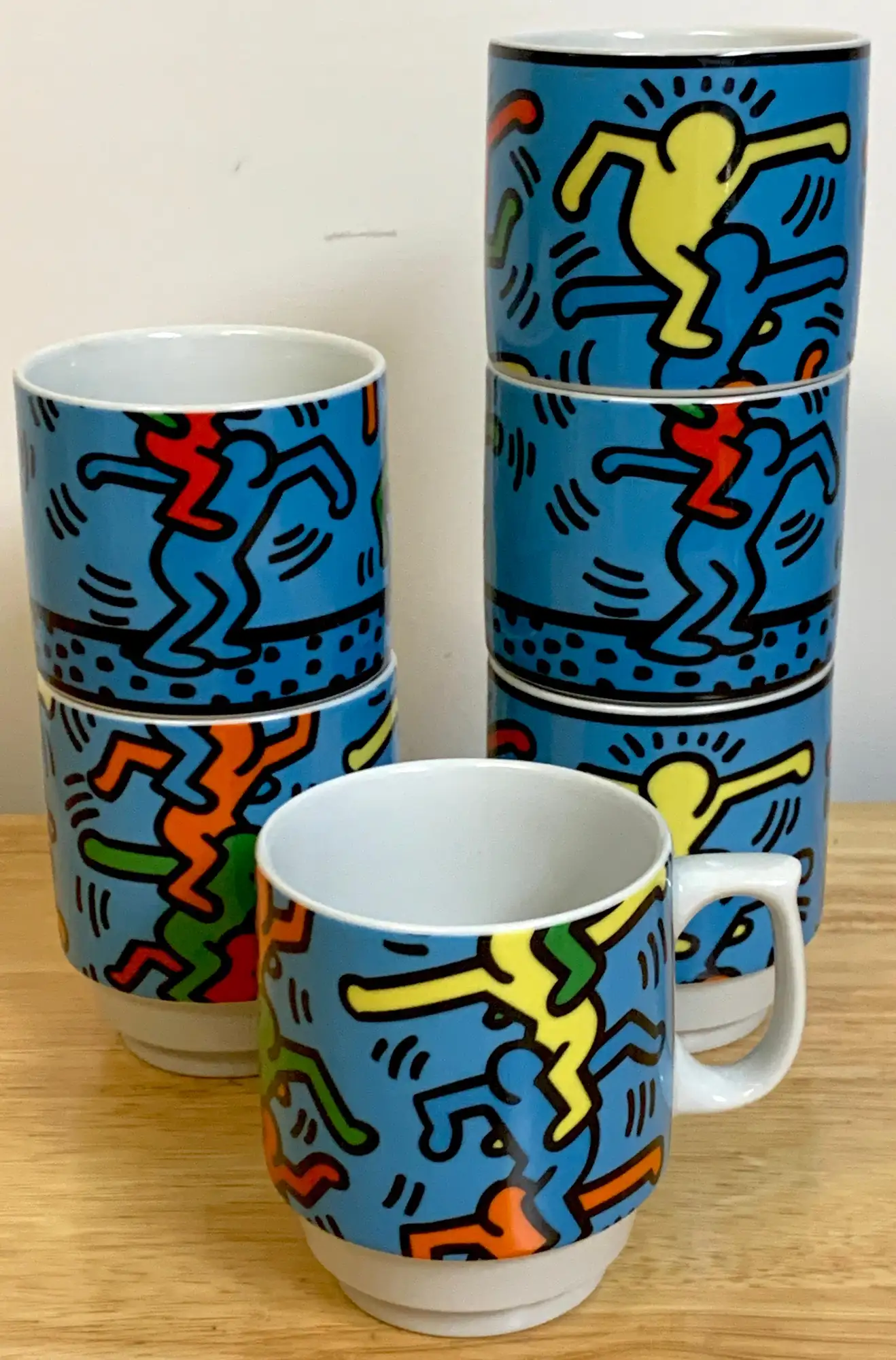 Late 20th Century Mugs by Keith Haring for Konitz - Set of 6