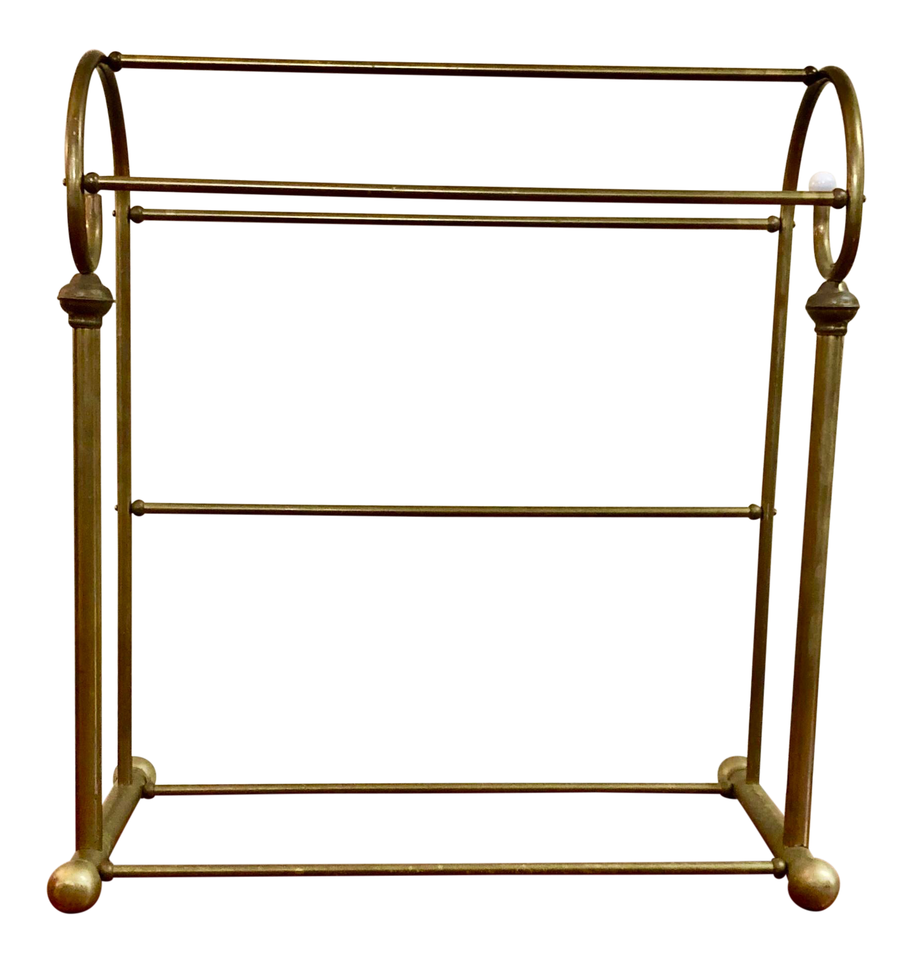 Vintage Brass Quilt Rack Blanket Stand Valet Freestanding Towel Holder