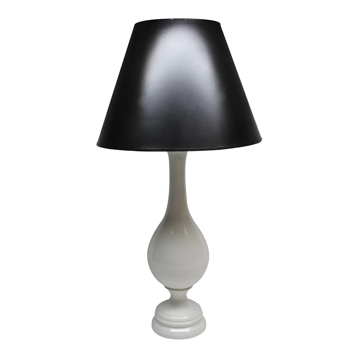 Mid 20th Century Large White Ceramic Table Lamp Chairish