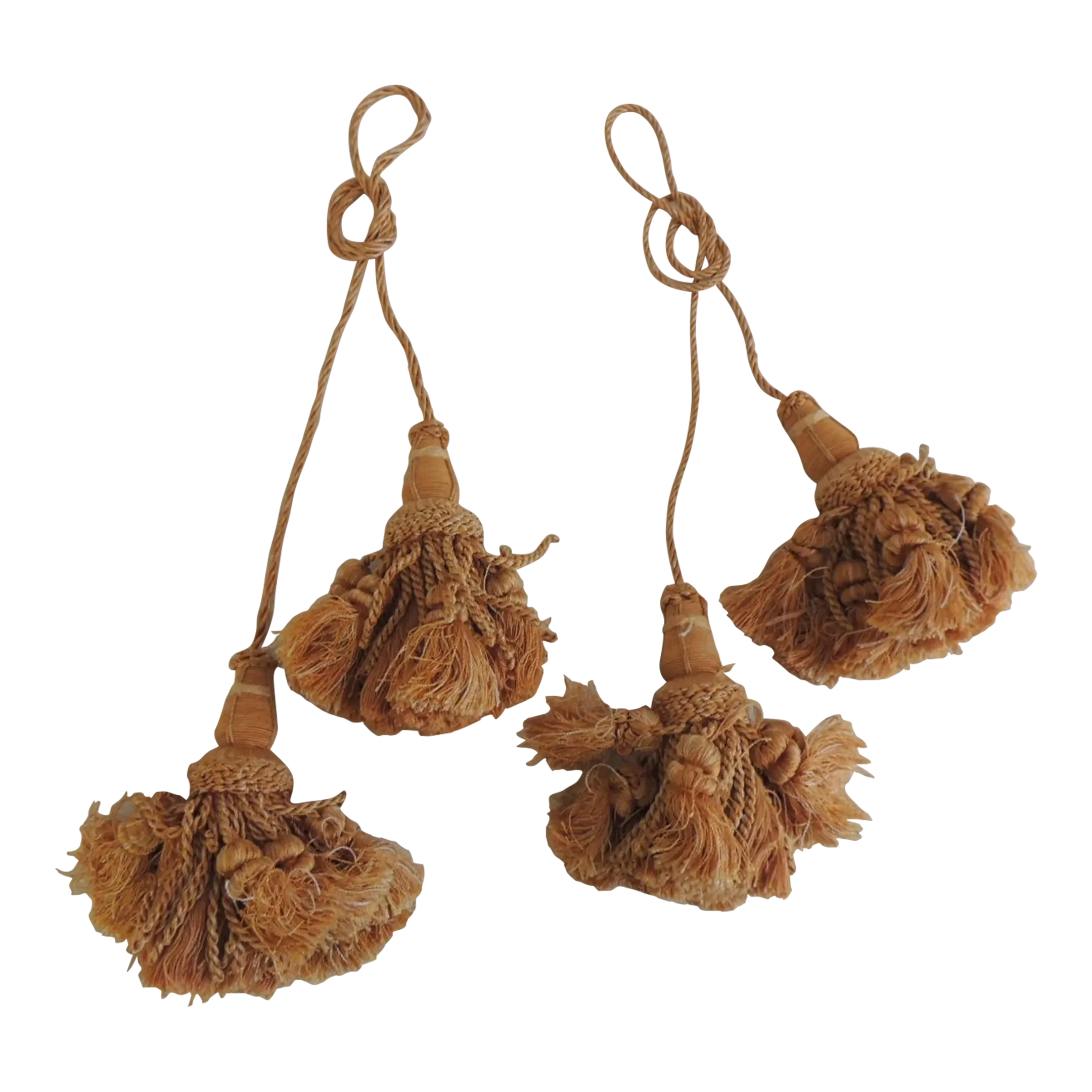 Peach Embroidered Tassels Coord Set