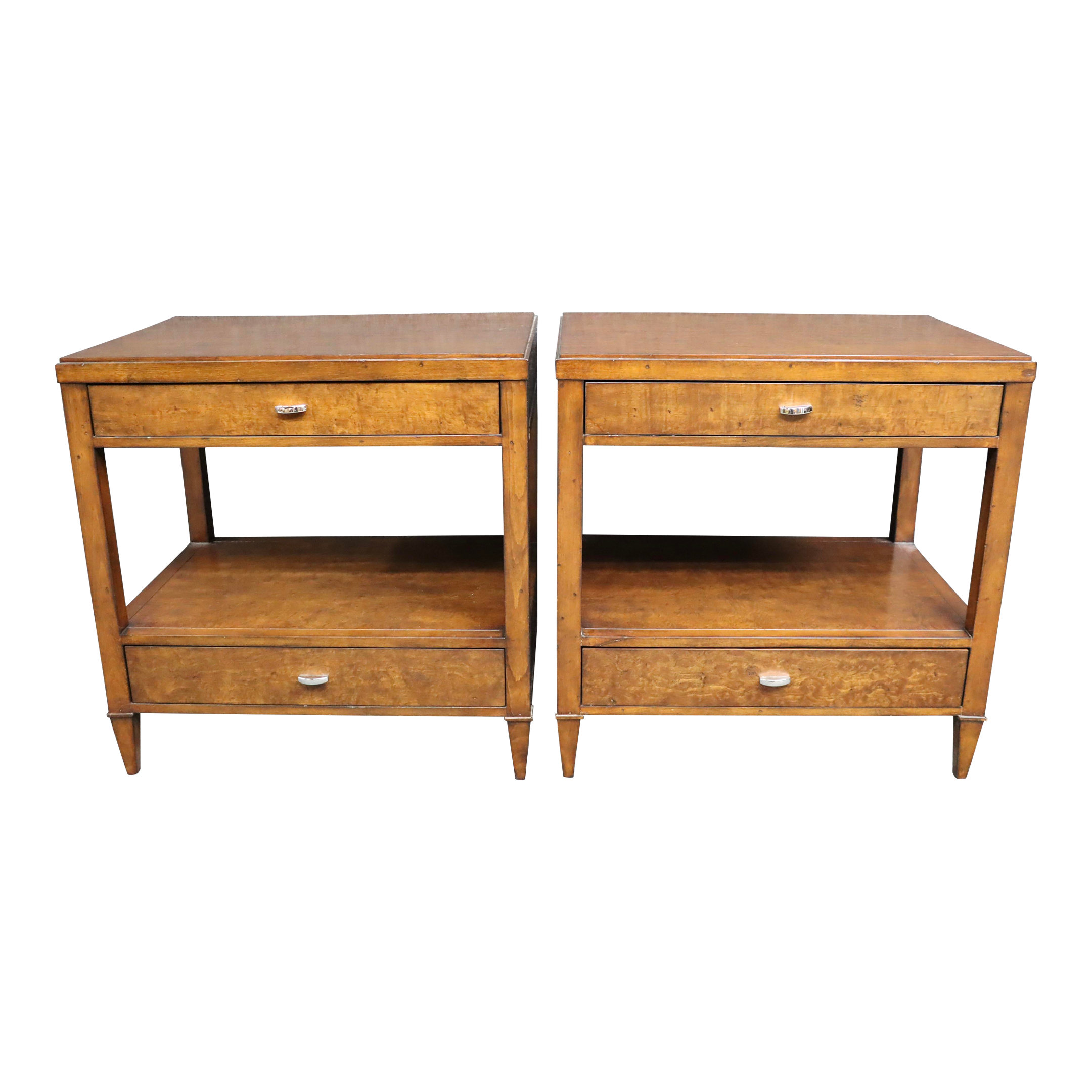 Contemporary Mediterranean Mahogany Nightstands/Side Tables | Chairish