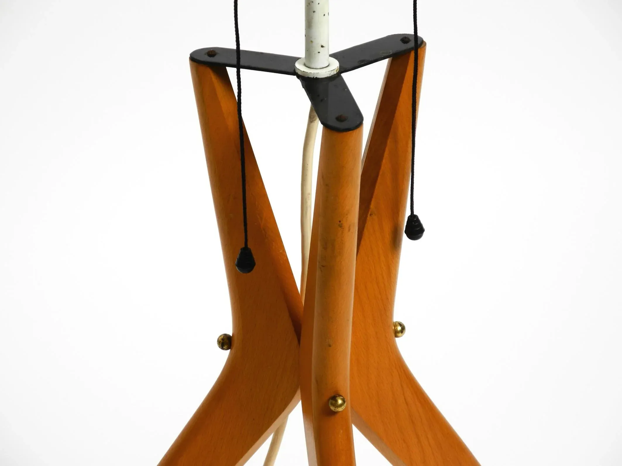 Mid-Century Modern Tripod Floor Lamp in Walnut, 1950s
