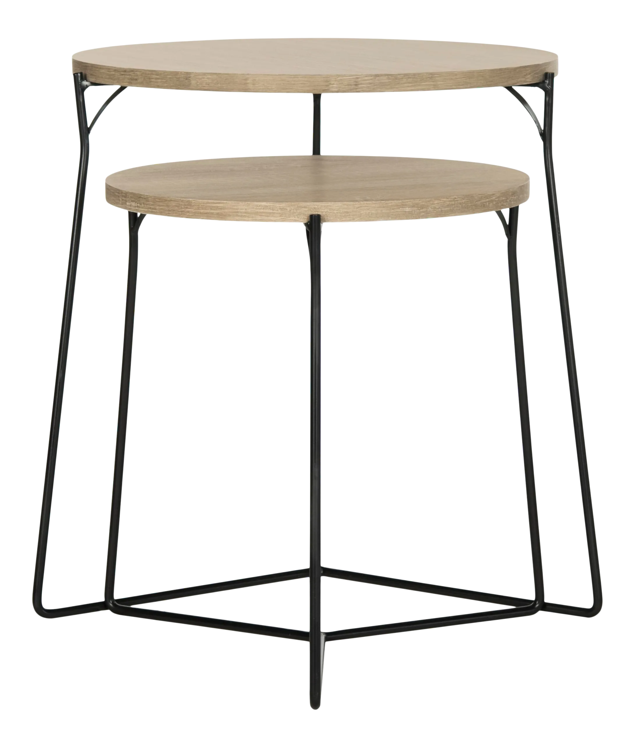 Retro Mid Stacking End Table in Light Oak & Black a Pair Chairish