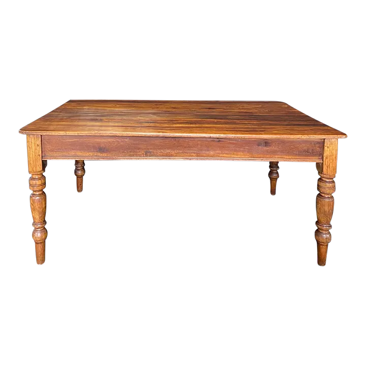 British Pine Farmhouse Dining Table Chairish