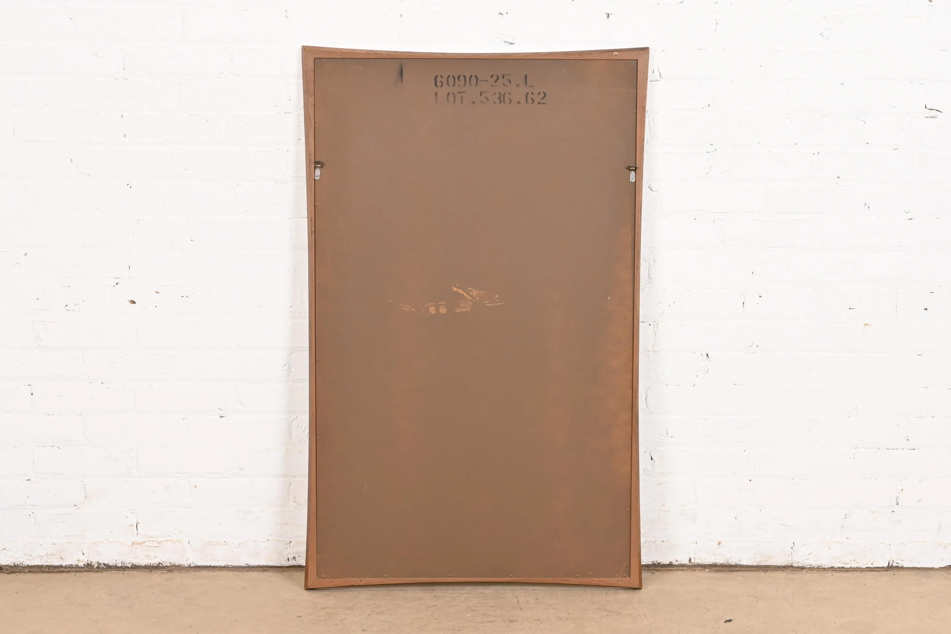 Broyhill Sculptra Mid-Century Modern Walnut Framed Wall Mirror