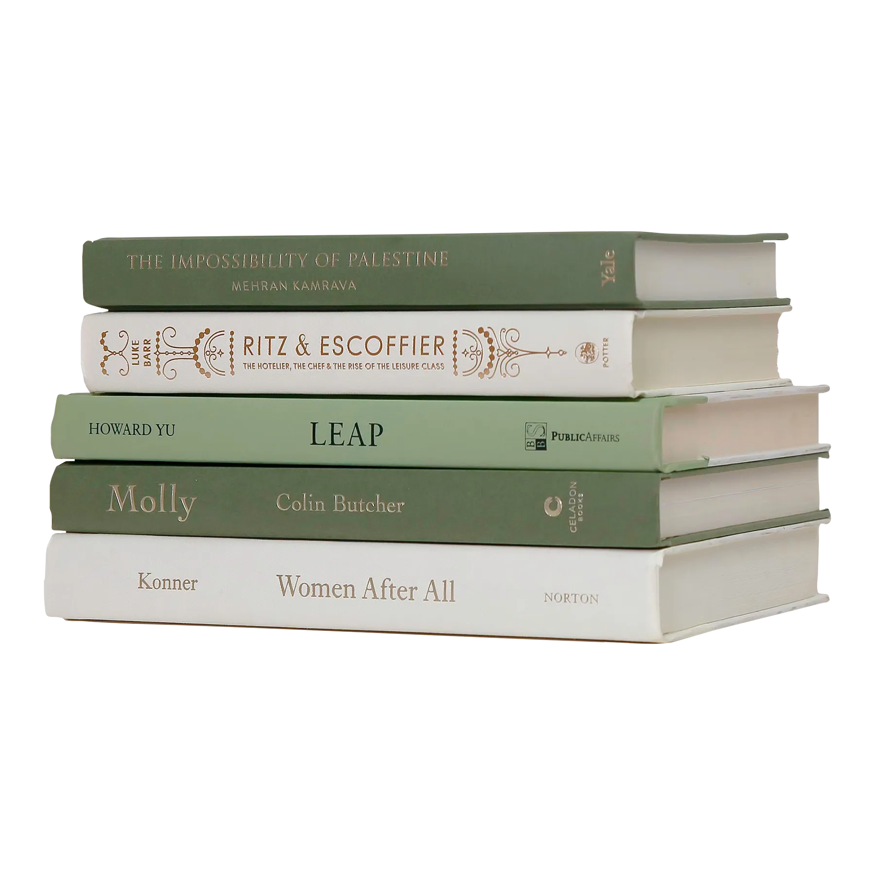 Modern Ivy Cream Book Stack, S/5 Chairish
