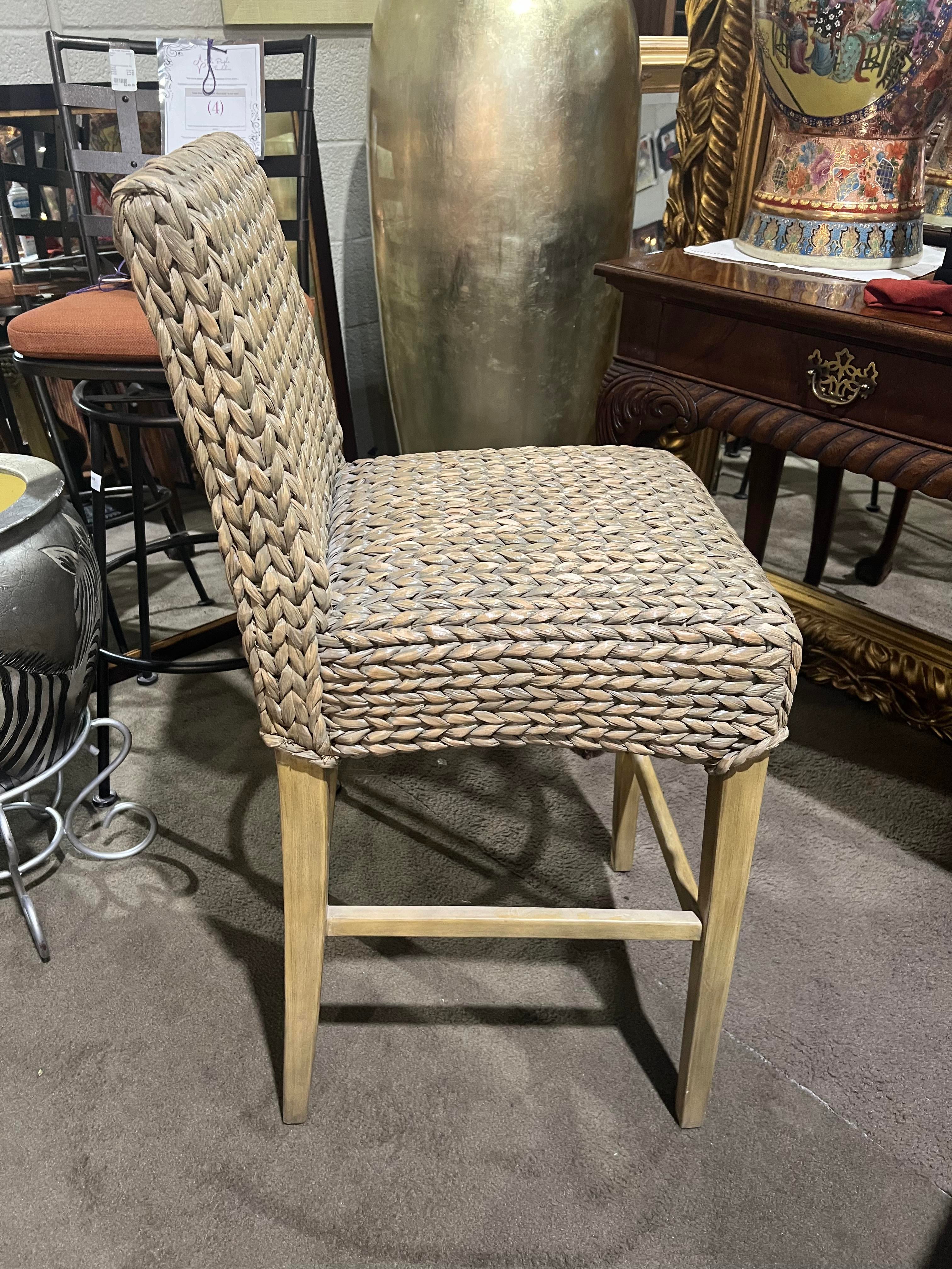 Pottery Barn Light Seagrass Stool Chairish