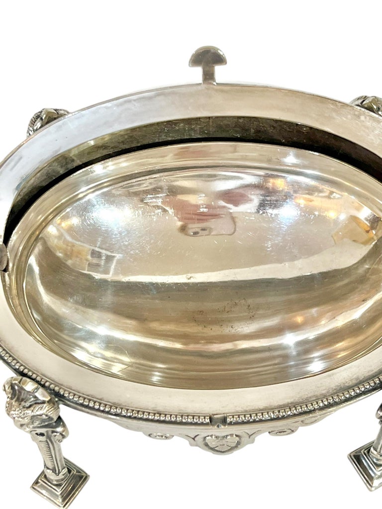 Antique Edwardian Silver Plate Revolving Dome Small Size Butter or 
