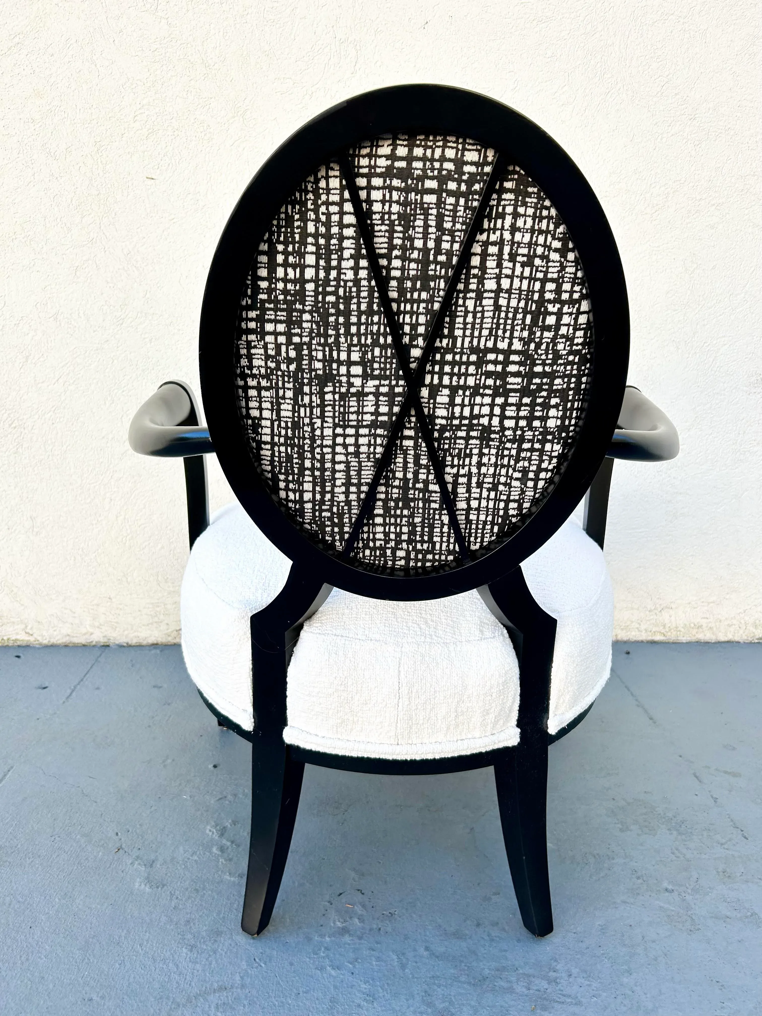 Barbara Barry for Baker Oval X Back Lounge Chair | Chairish