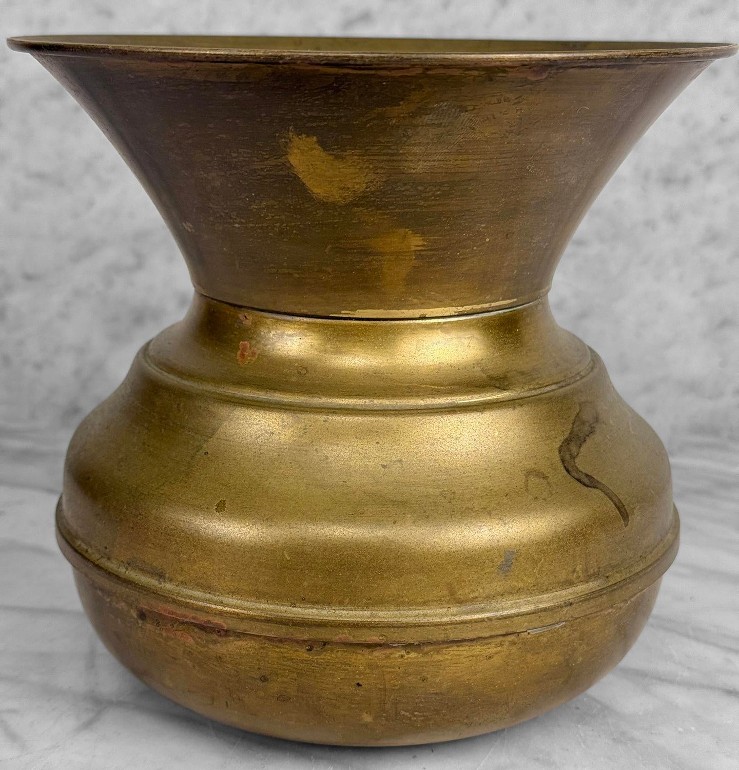 Vintage English Traditional Brass Tobacco Porch Spittoon