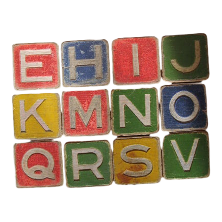 1940s Vintage Wooden Alphabet Blocks Set of 12 Chairish