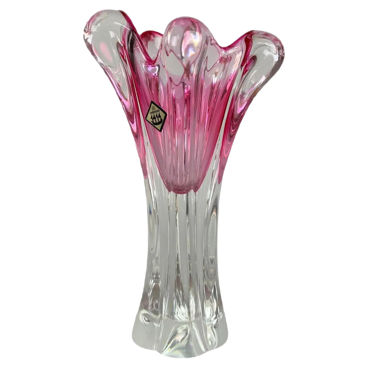 Vintage Art Glass Vase by Josef Hospodka for Chribska Glass Work, 1960s