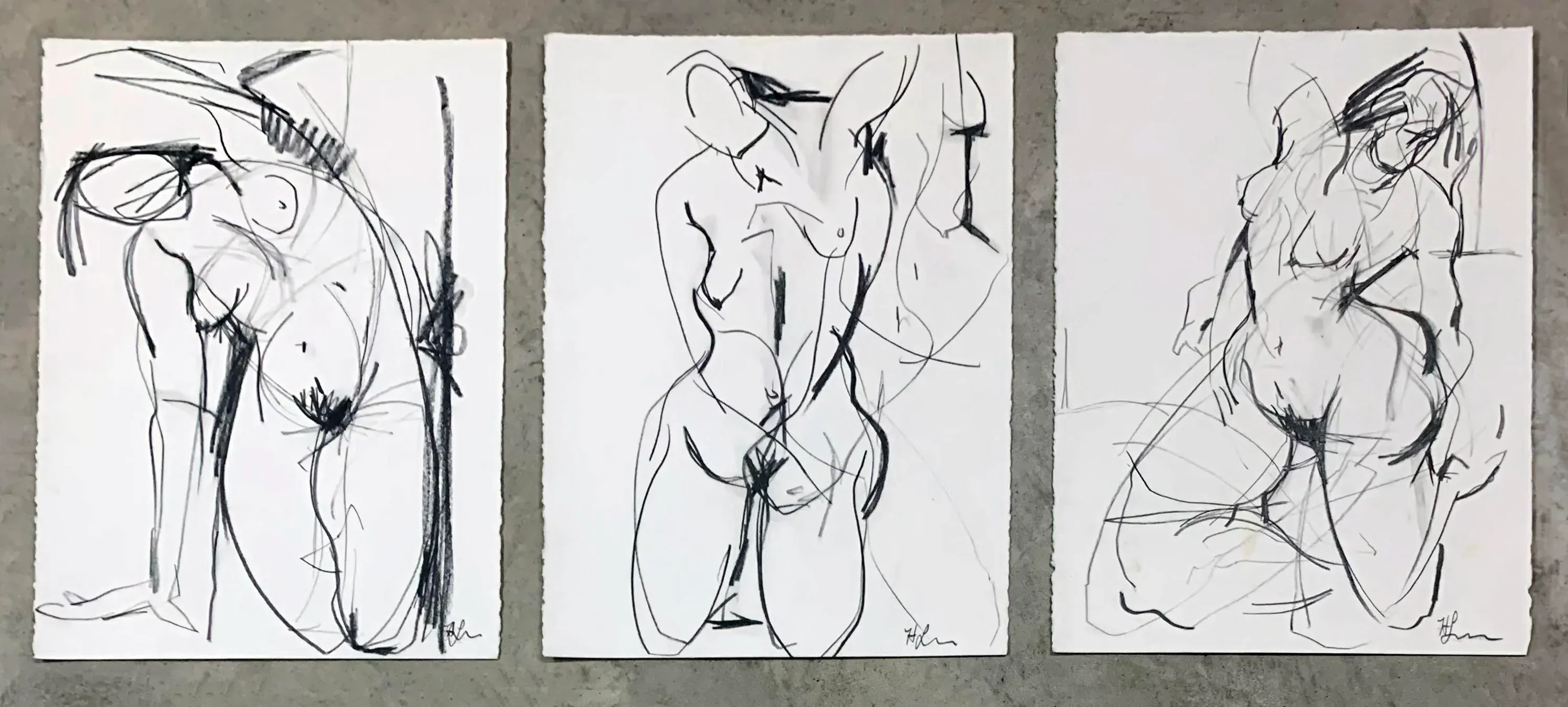 Body Gesture Iii, Contemporary Abstract Figure Drawing
