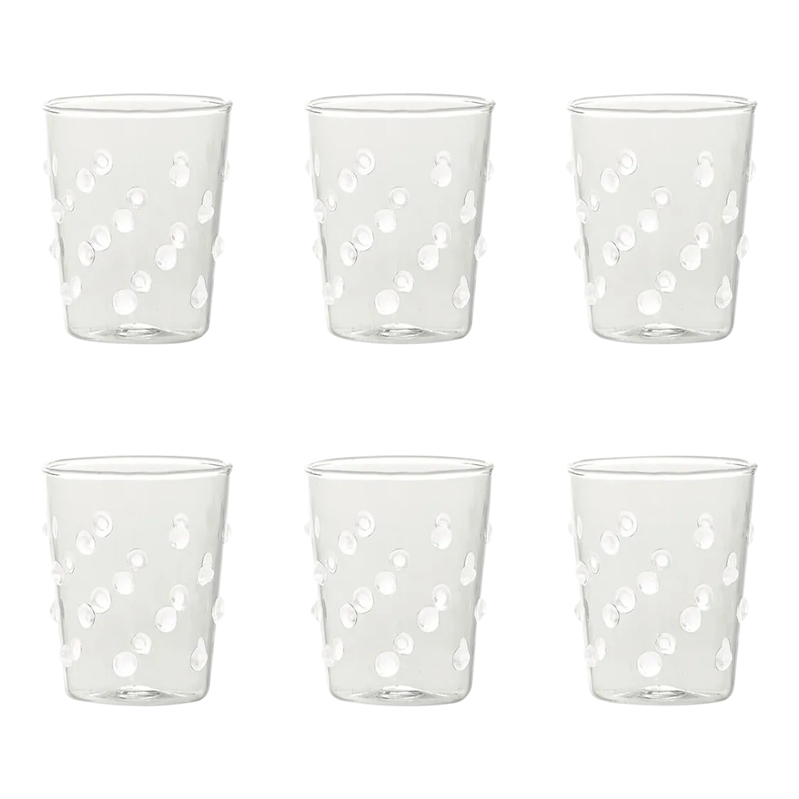 Zafferano Party Tumbler Glas Geel Goud 45 Cl Set van 6 Stuks Glas