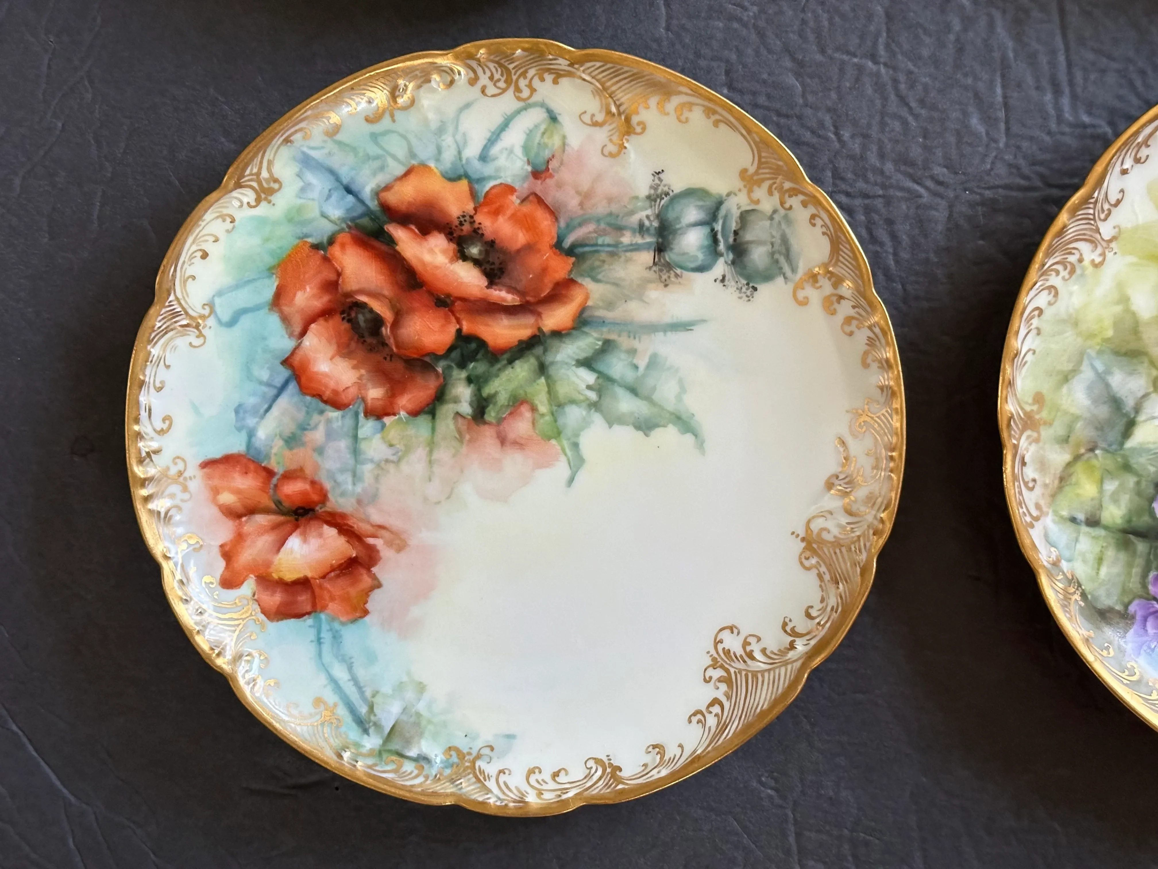 Haviland France Gold Rim Decorative Dessert Plate Set of 6 | Chairish