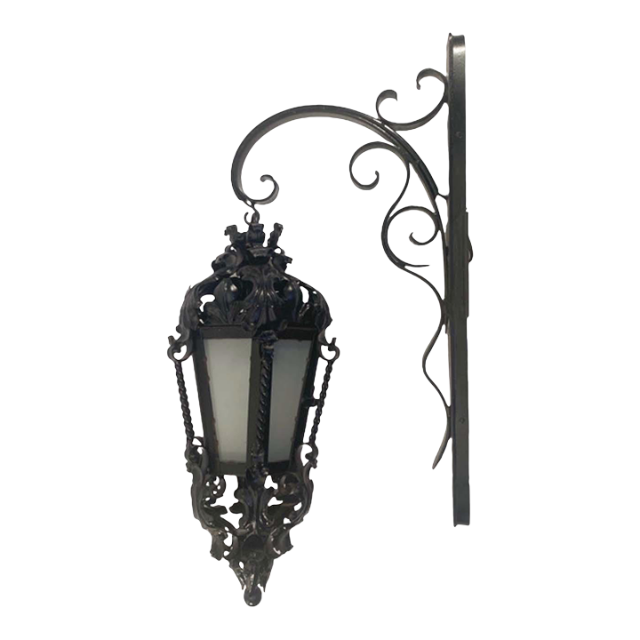 Vintage Wrought Iron Wall Lantern Chairish