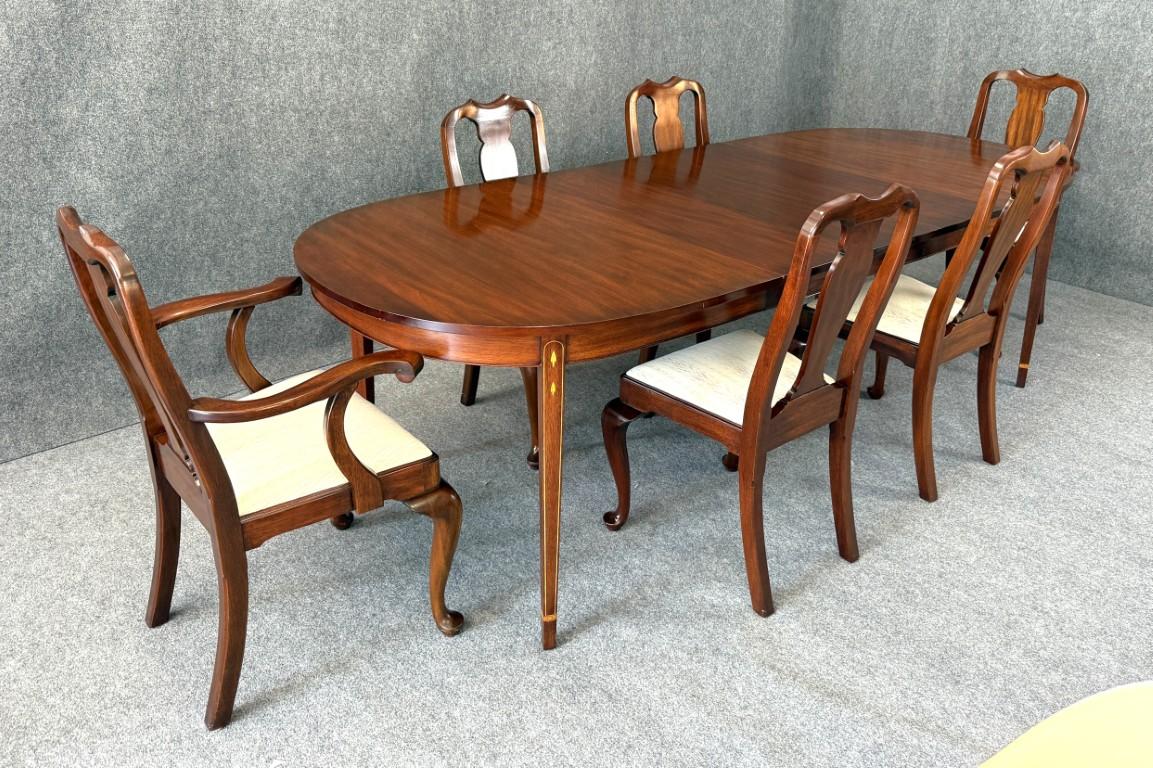 Late 20th Century 7 Piece Henkel Harris Mahogany Dining Set Models
