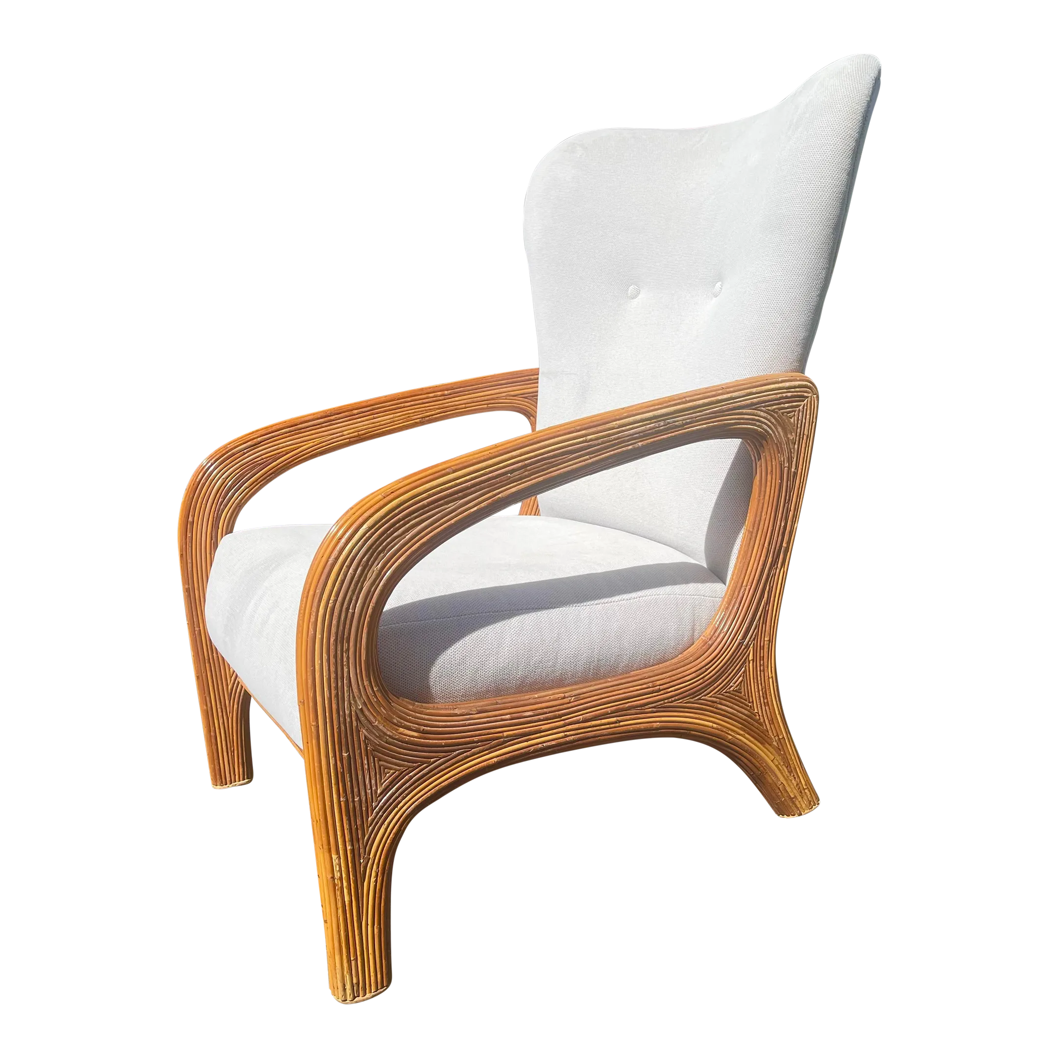 Rare Adrian Pearsall Split Reed Wing Chair
