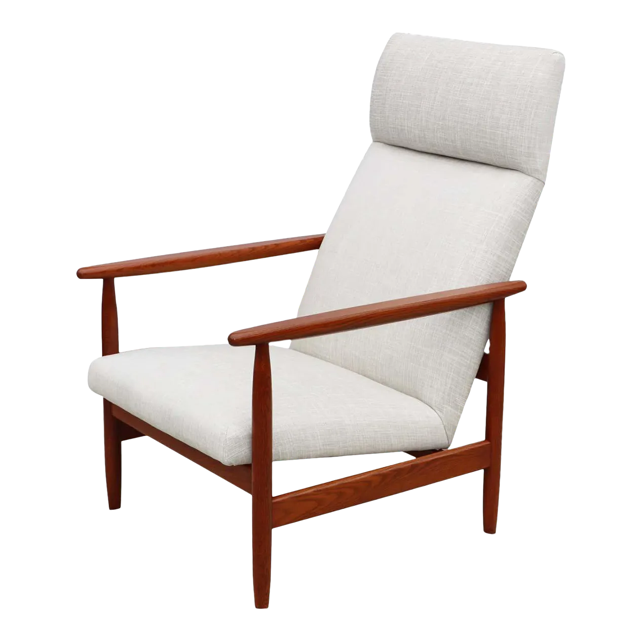 1960's Ejvind A. Johansson Danish Teak High Back Armchair Chairish