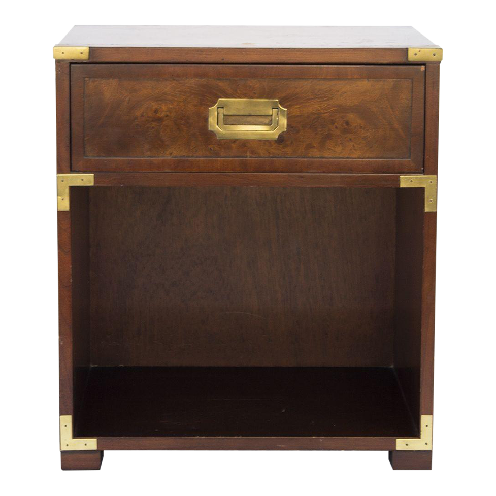Burlwood Campaign Nightstand by Hekman Chairish