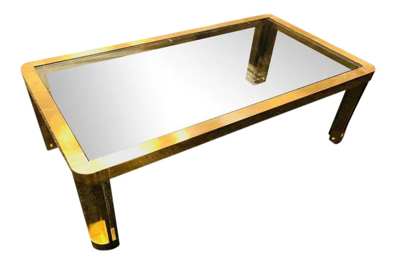 Italian Brass Coffee Table With Design Chairish