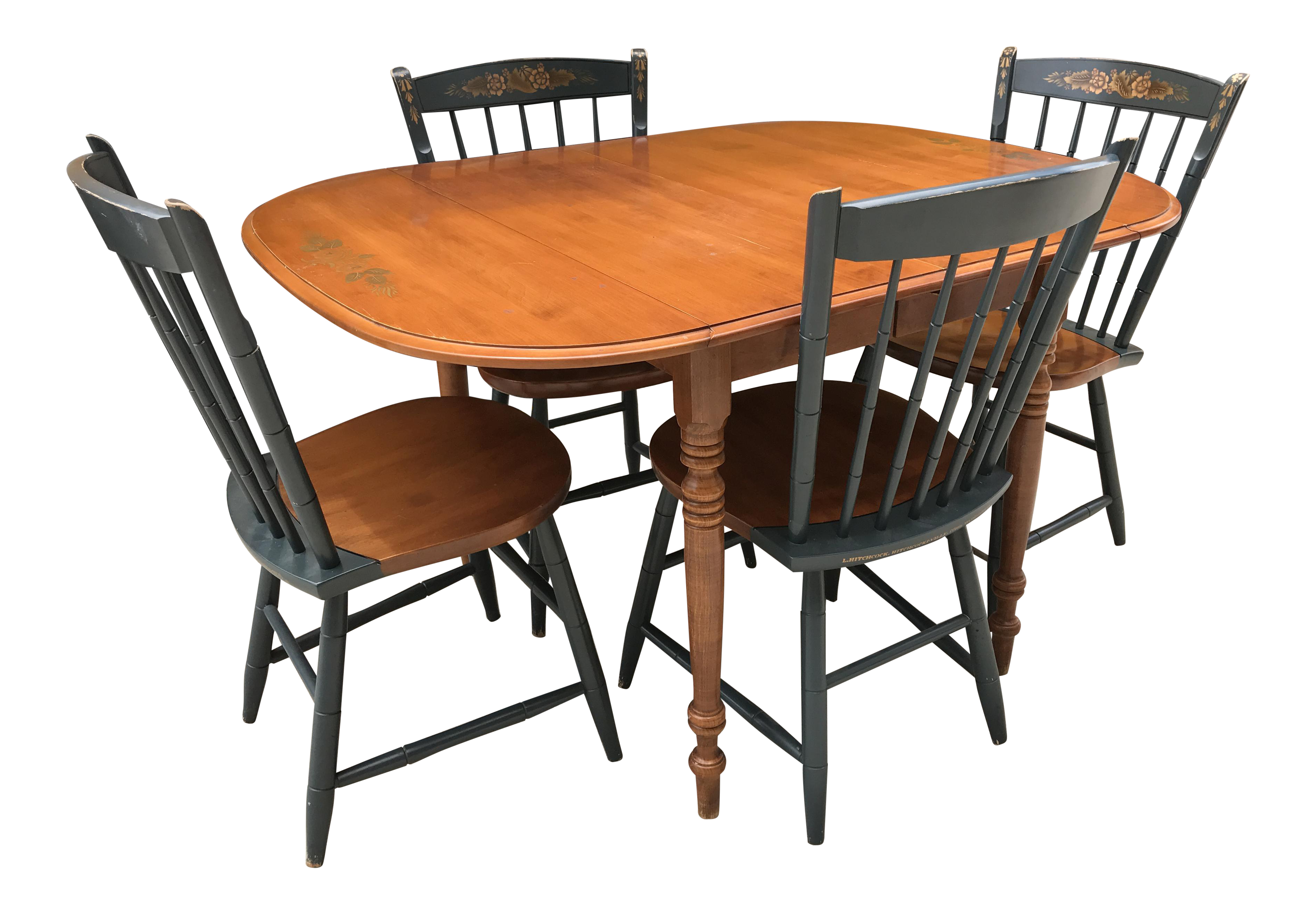 Hitchcock Drop Leaf Table Chairs Chairish