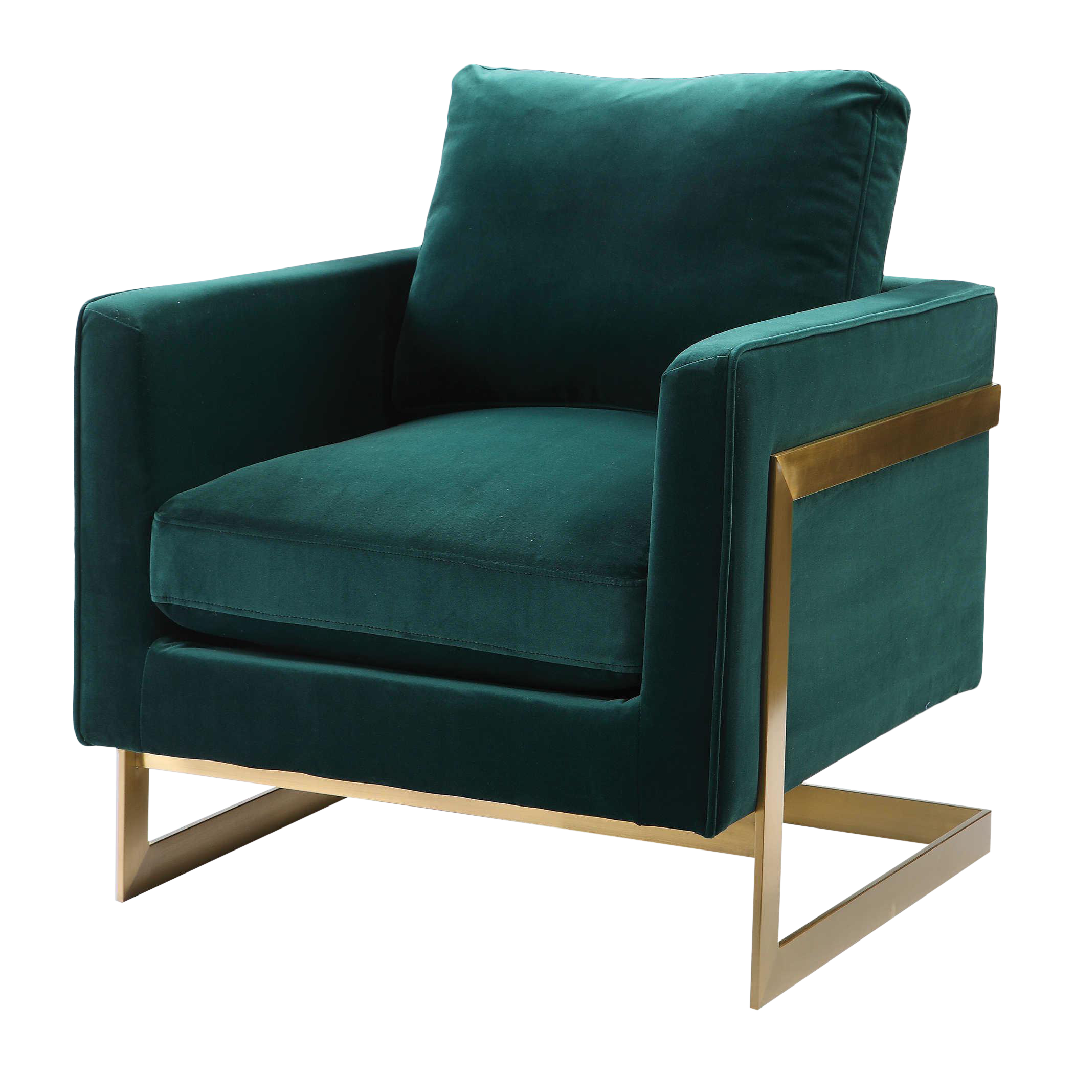 emerald green plush velvet accent chair