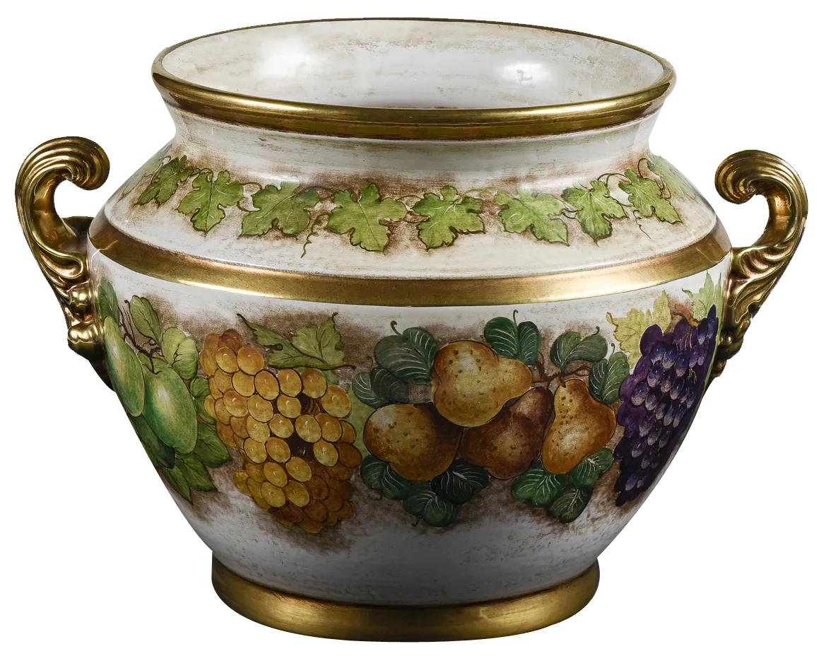 ⌘ Porte-Bonheur ⌘様　オーダー分 Hand-Decorated Ceramic Cache Pot by Batignani Prochet Torino