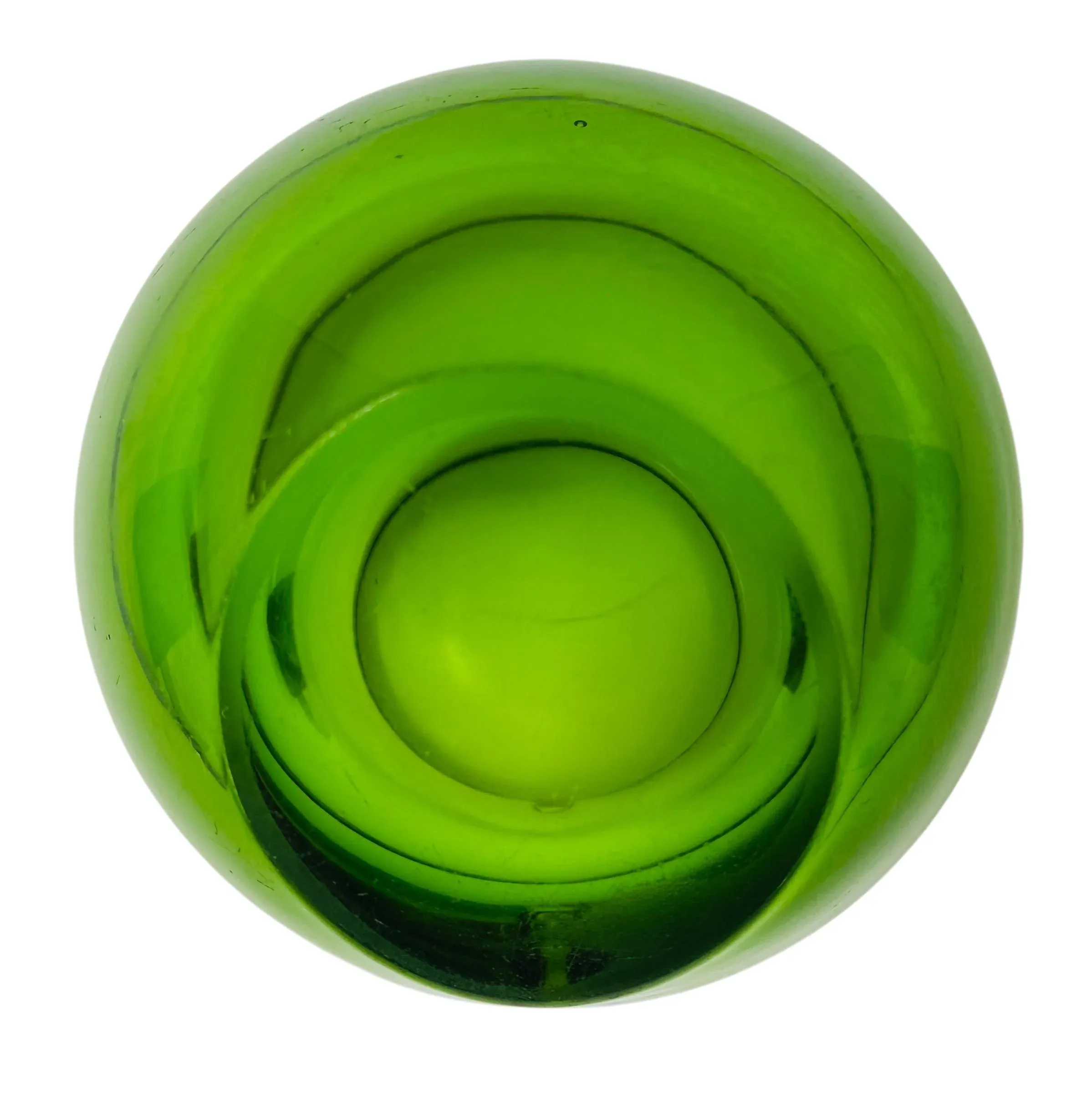 1960's Vintage Viking Glass Orb Ashtray | Mid-Century Modern Green