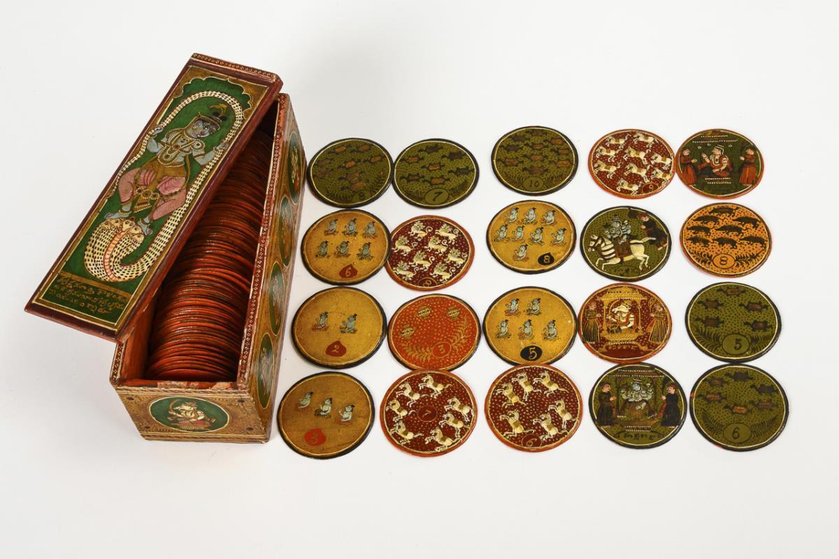 Late 19th Century Dashavatara Ganjifa Miniature Playing