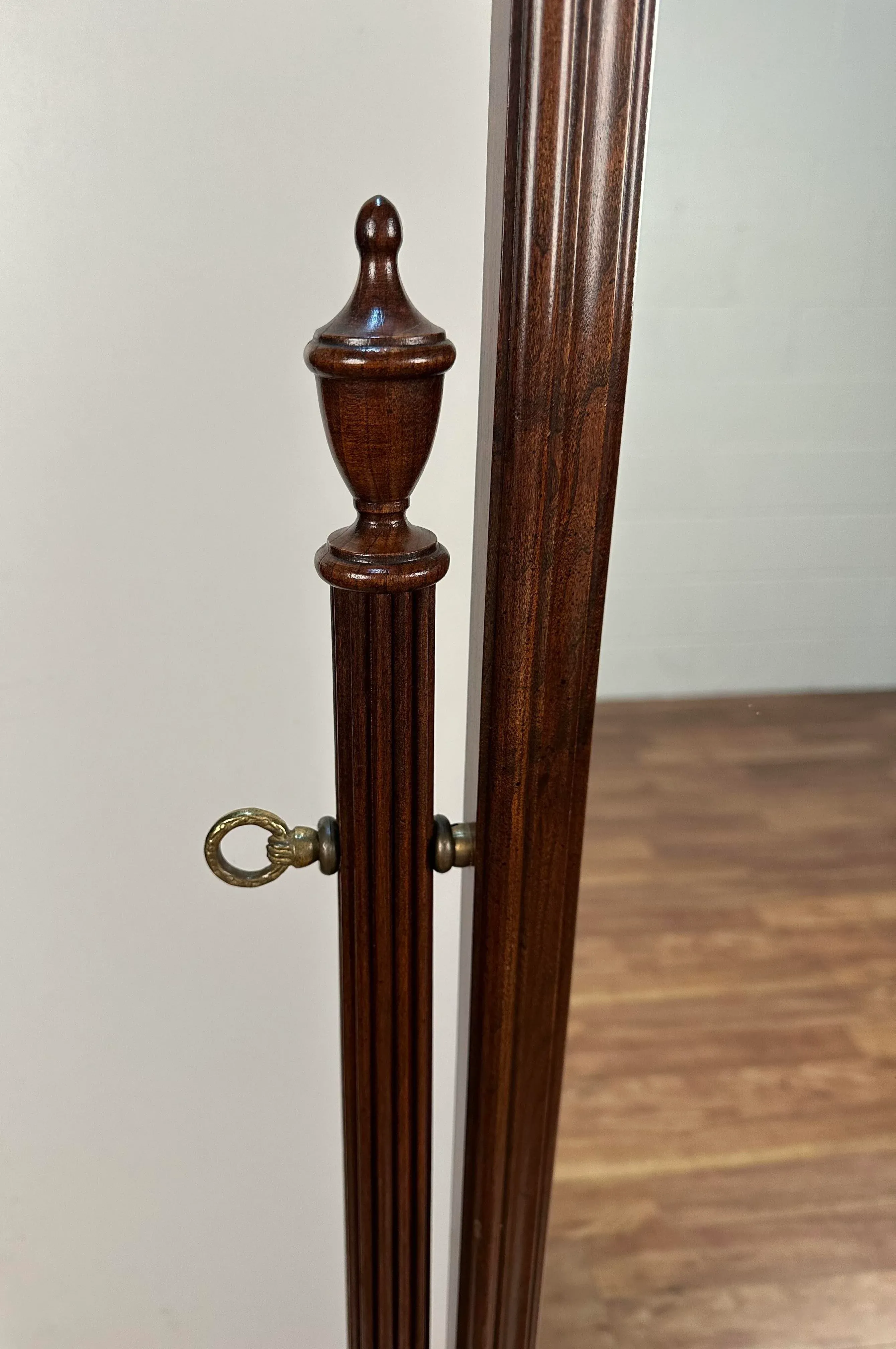1990s Ethan Allen Georgian Court Cherry Cheval Floor Mirror