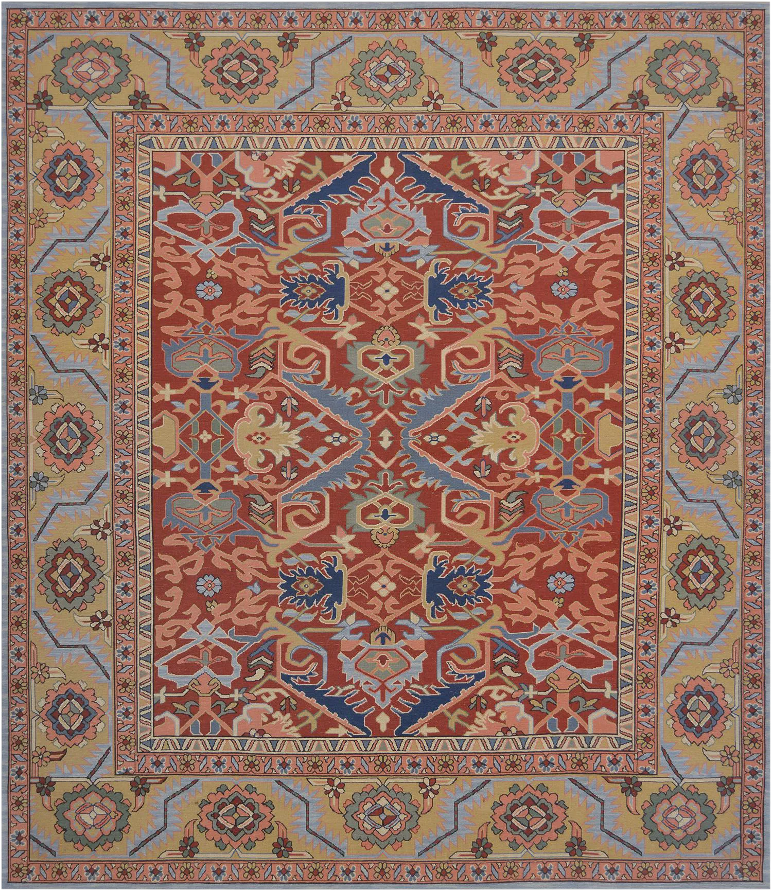Mansour Fine Handwoven Sumak Rug | Chairish
