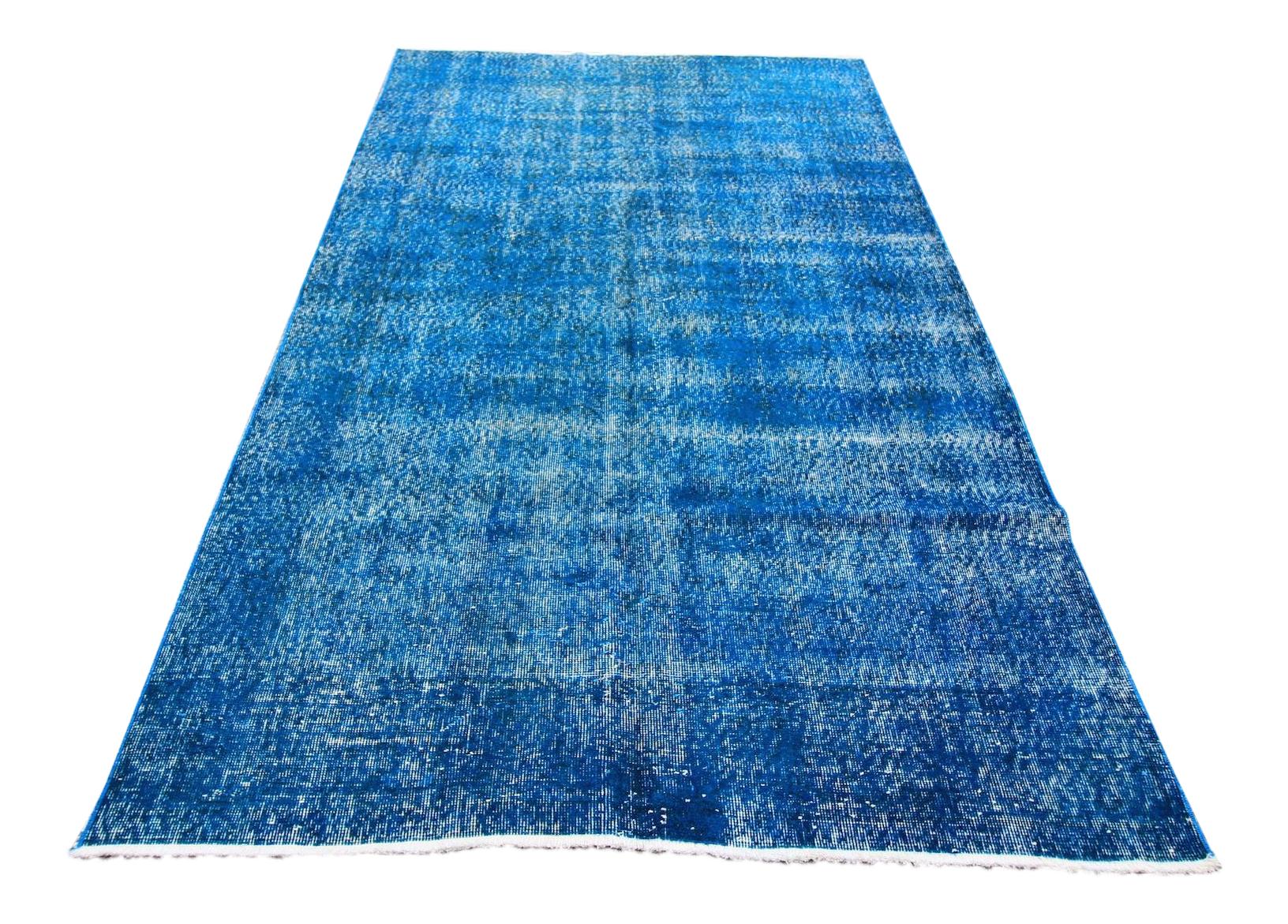 Navy Blue Overdyed Vintage Handknotted Turkish Rug 5'3" X 8'10