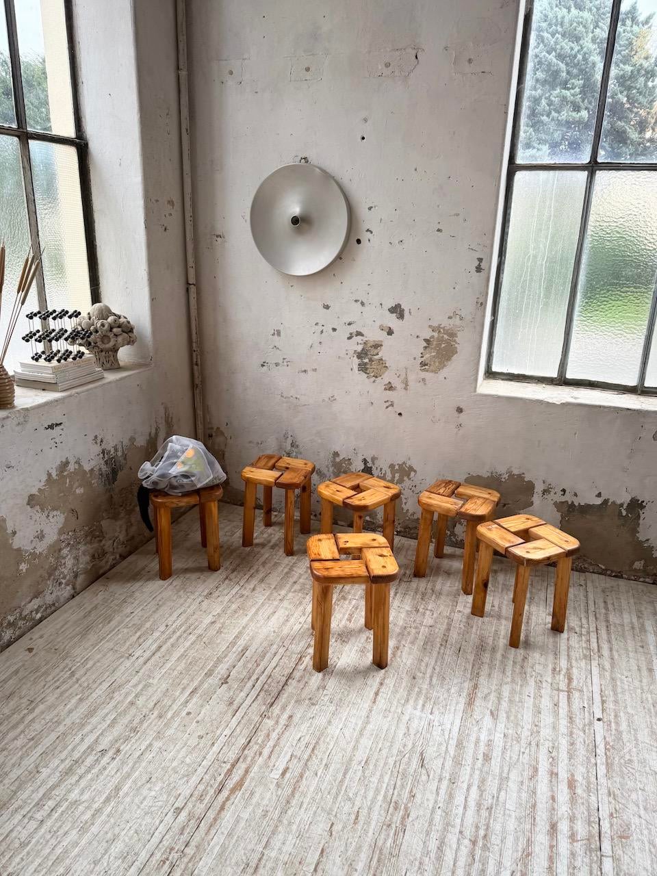 Stools by Olof Ottelin, Finland, 1950, Set of 6