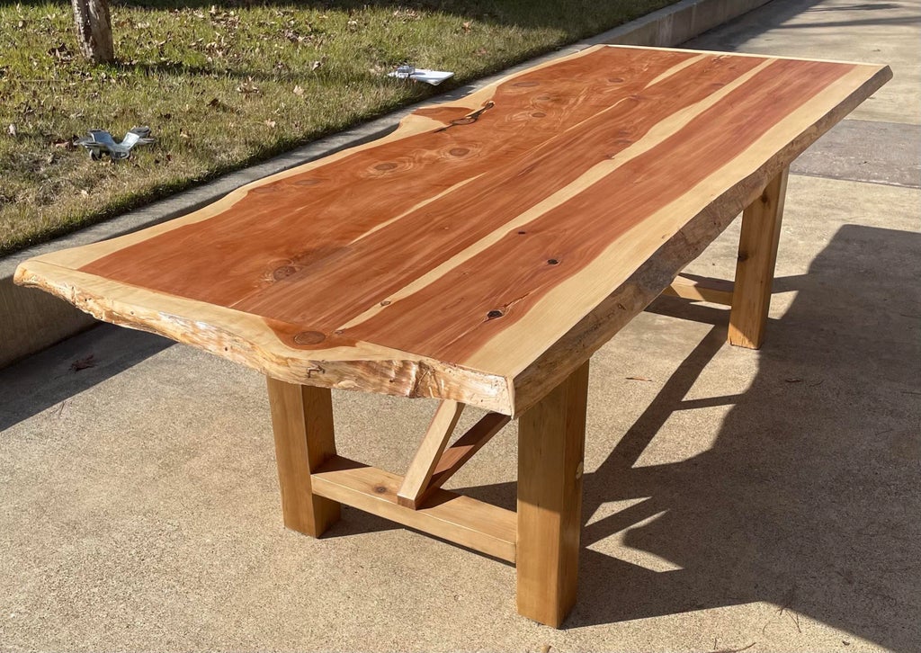 Live Edge Cedar Dining Table Rust Valley Red Cedar Stump Dining Table
