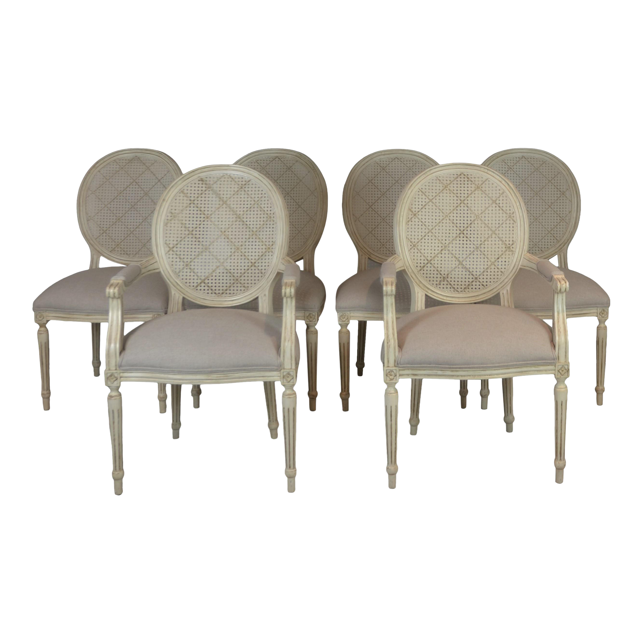 1990s Vintage Louis XVI Style Cane Back Chairs Set of 6 Chairish