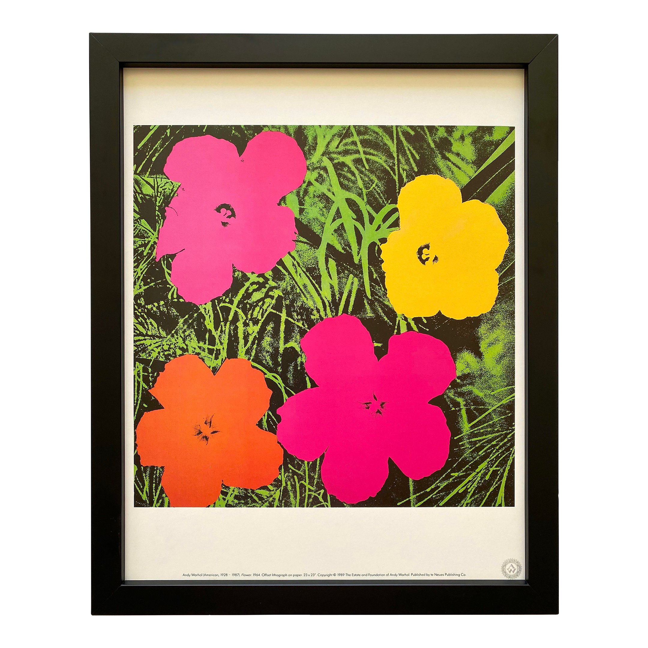 Andy Warhol Estate Vintage 1989 Framed Pop Art Lithograph Print