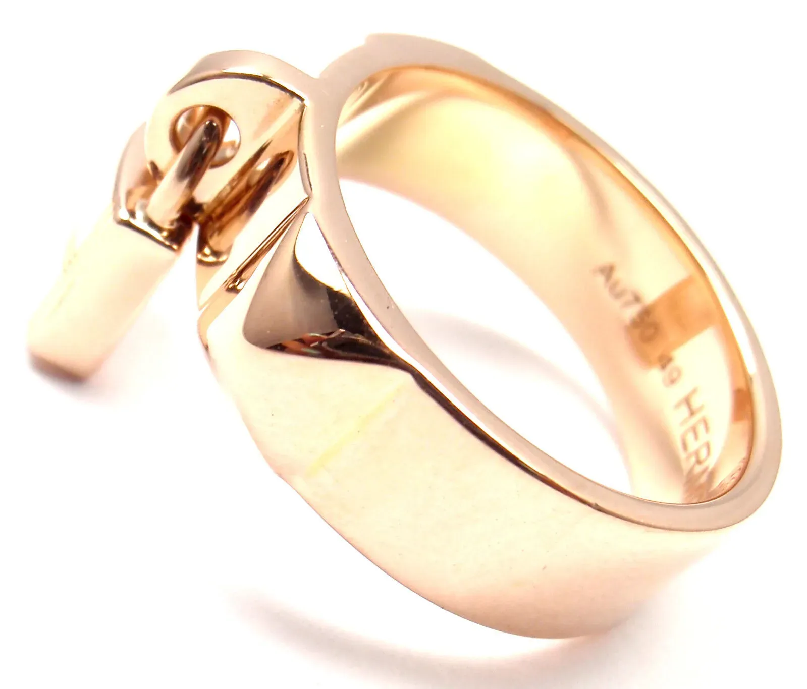 HERMES 上品 人気リング ローズゴールド Collier de Chien PM Hermes Collier De Chien Ring PM 18K Rose Gold & Diamonds