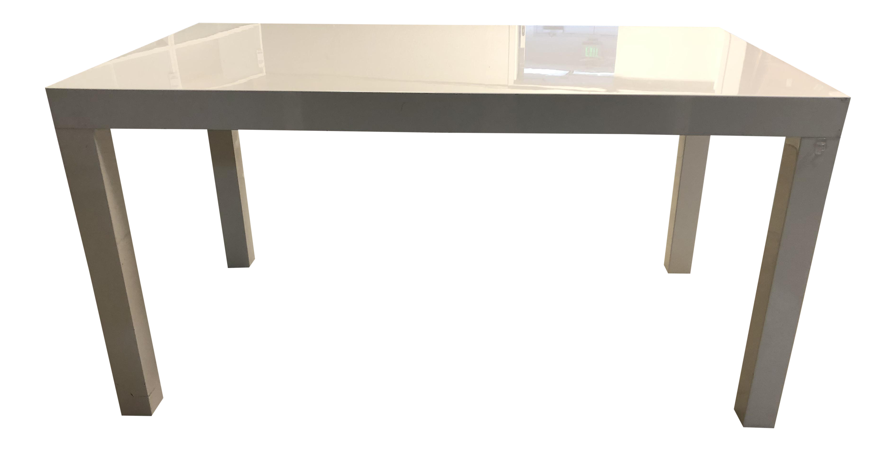 West Elm White Parsons Table Chairish