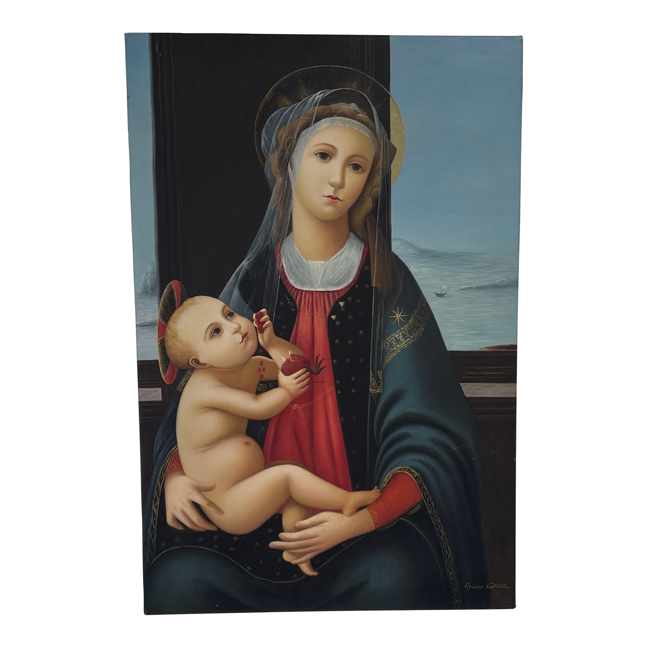 1970s Madonna and Child Painting